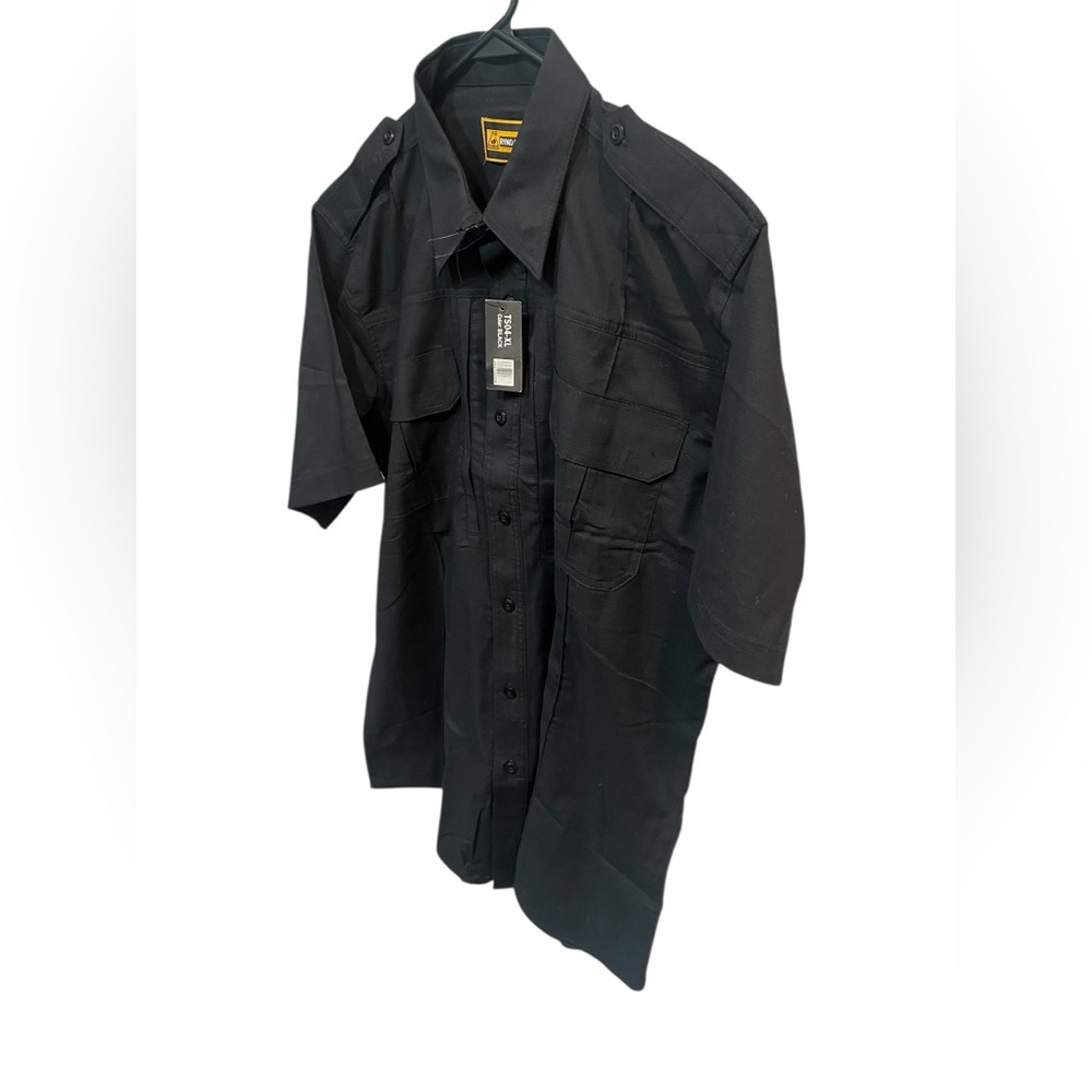 NWT RYNO Gear Men’s Short Sleeve Black Button-Down Shirt - XL - Picture 2 of 7